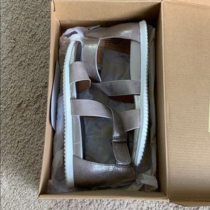 Brand new never worn silver sandals